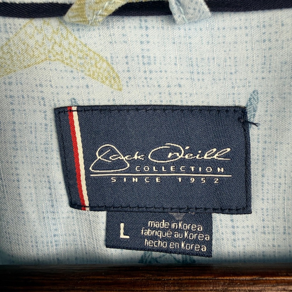 Jack O'Neill Collection Mens L Tribal Fish AOP Button Up Shirt Beach Vacation - Picture 4 of 9